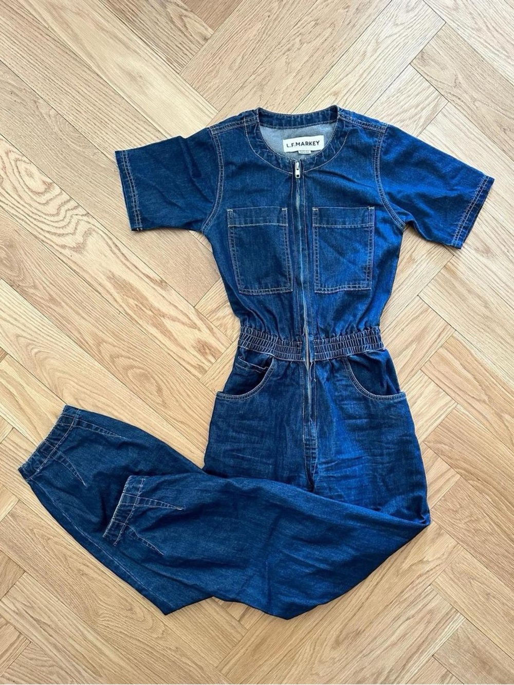 L.S. Markey Dark Blue Denim Jumpsuit